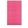 vidaXL Deurmat wasbaar 90x150 cm roze