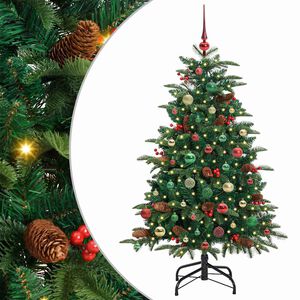 vidaXL Kunstkerstboom Groen 150 cm PVC en Metaal en Plastic