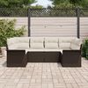 vidaXL Tuin Sofa Set met kussen met opslag 6 pcs Bruin Poly riet