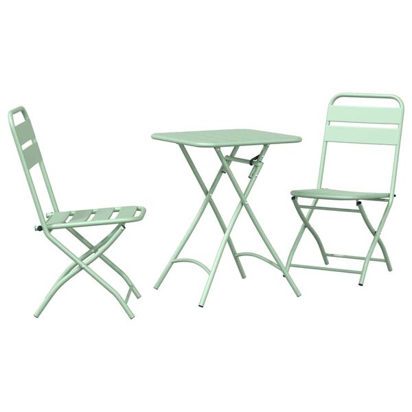 vidaXL Bistroset 3 pcs Groen Staal