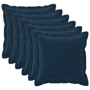 vidaXL Kussensloop 6 st HOUTEN Blauw 30 x 30 cm Microfiber Fleece