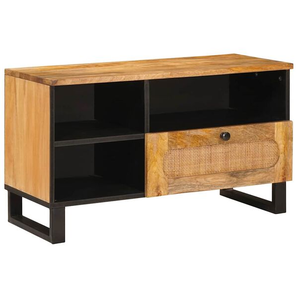 vidaXL TV-kast met lade Bruin 80 x 33 x 46 cm Massief Mango Hout