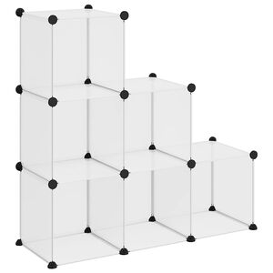 vidaXL Opbergmeubel met 6 vakken polypropeen transparant