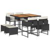 vidaXL 9-delige Tuinset poly rattan zwart