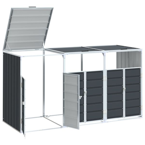 vidaXL Containerberging voor 3 containers 216x81x115cm staal antraciet