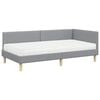 vidaXL Hoekbedframe met Matras Anders 2 pcs Lichtgrijs Stof