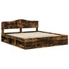 vidaXL Bedframe Gerookt eiken 180 x 200 cm Massief grenenhout