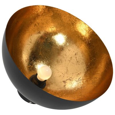 vidaXL Plafondlampen 2 st halfrond E27 zwart en goudkleurig