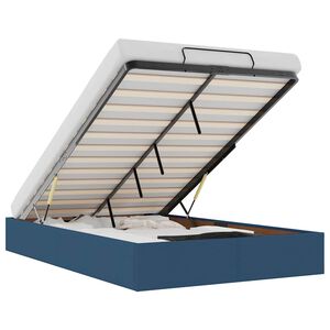 vidaXL Bedframe zonder matras 120x190 cm stof blauw