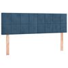 vidaXL Hoofdbord LED 144x5x78/88 cm fluweel donkerblauw