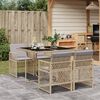 vidaXL 5-delige Tuinset met kussens poly rattan beige