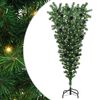 vidaXL Opwaarts omgekeerde kunstkerstboom met ballenset Groen 150 cm