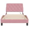 vidaXL Bedframe met LED zonder matras fluweel roze 100x200 cm