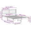 vidaXL Bedframe met Gevoerd Hoofdgedeelte Donkergrijs 135 x 190 cm