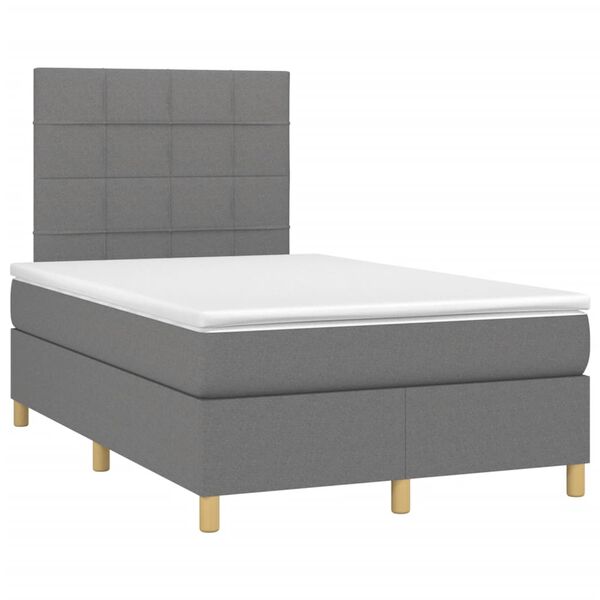 vidaXL Boxspring met matras stof donkergrijs 120x190 cm