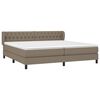 vidaXL Boxspring met matras stof taupe 200x200 cm