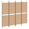 vidaXL 4-Panel Room Divider Beige 200 x 180 cm Stof