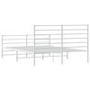 vidaXL Bedframe met hoofd- en voeteneinde metaal wit 140x200 cm