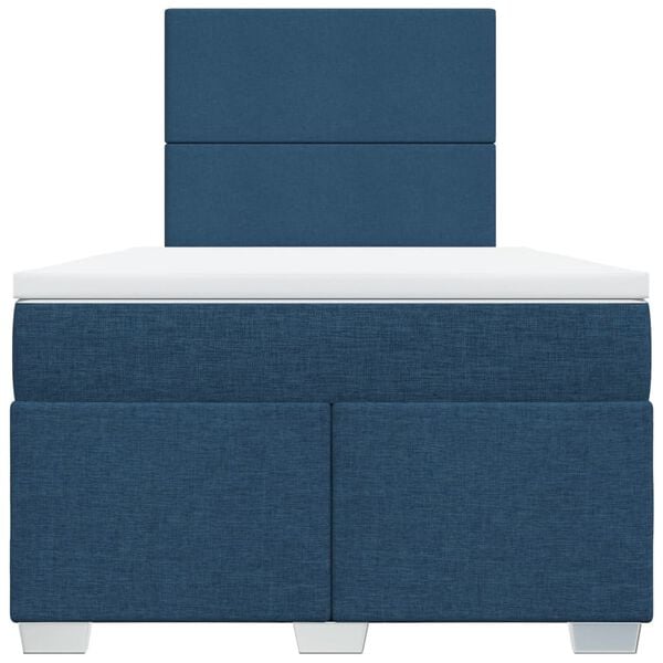 vidaXL Boxspring met matras stof blauw 120x190 cm