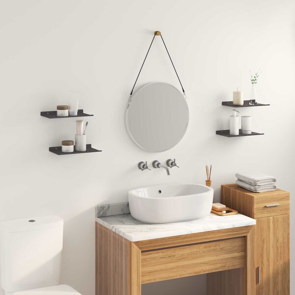 vidaXL Drijvende plank 4 pcs Zwart 30 x 18 x 2,5 cm Staal