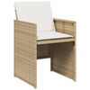 vidaXL 11-delige Tuinset met kussens poly rattan beige