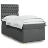 vidaXL Boxspring met matras stof donkergrijs 90x190 cm