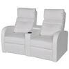 vidaXL Dubbele relaxfauteuil met middenleuning kunstleer wit