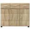 vidaXL Dressoir FLORIN Sonoma Eiken 88,5 x 30,5 x 73 cm Bewerkt hout