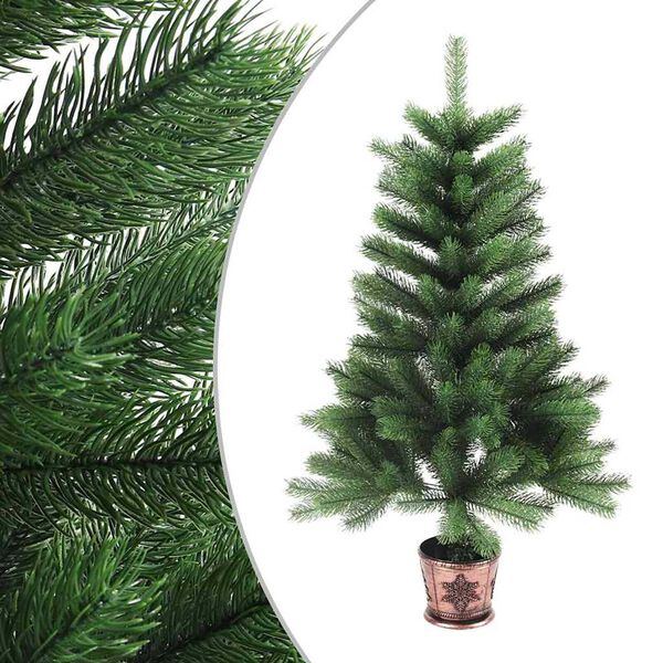 vidaXL Kunstkerstboom met verlichting en kerstballen 90 cm groen