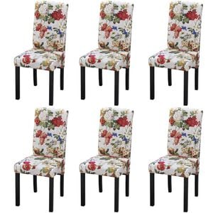 vidaXL Eetkamerstoelen 6 st stof meerkleurig
