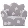 vidaXL Kinderbank met sterren zacht pluche lichtgrijs