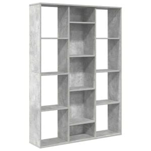 vidaXL Kamerscherm/boekenkast 100x24x140 cm bewerkt hout betongrijs