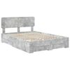 vidaXL Bedframe met hoofdeinde Beton Grijs 140 x 190 cm Bewerkt hout