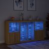 vidaXL Dressoir met LED-verlichting 202x37x100 cm sonoma eikenkleurig