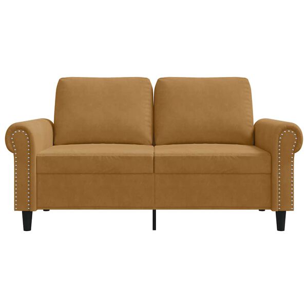 vidaXL Tweezitsbank 120 cm fluweel bruin