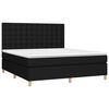 vidaXL Boxspring met matras en LED stof zwart 160x200 cm