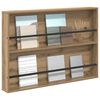 vidaXL Tijdschrift Rek Artisan Eiken 100 x 12 x 70 cm Bewerkt hout