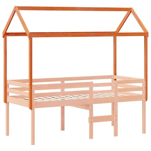 vidaXL Kinderbedhuisje 207x95,5x159 cm massief grenenhout wasbruin