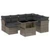 vidaXL 8-delige Loungeset met kussens poly rattan grijs