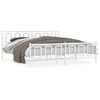 vidaXL Bedframe met hoofd- en voeteneinde metaal wit 193x203 cm