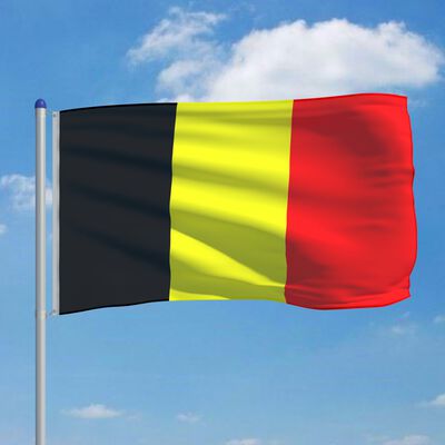 vidaXL Vlag met vlaggenmast België 6 m aluminium