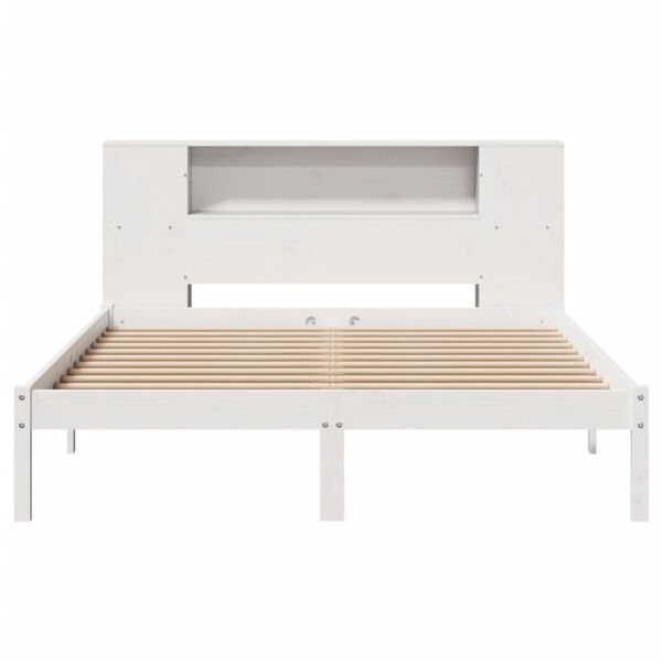 vidaXL Bed met boekenkast zonder matras grenenhout wit 120x190 cm