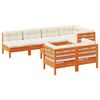 vidaXL 8-delige Loungeset met kussens massief grenenhout wasbruin