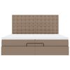 vidaXL Ottoman bed met matrassen en LED's 200x200cm kunstleer