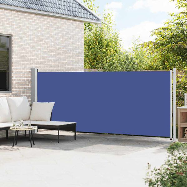 vidaXL Tuinscherm uittrekbaar 600x160 cm blauw