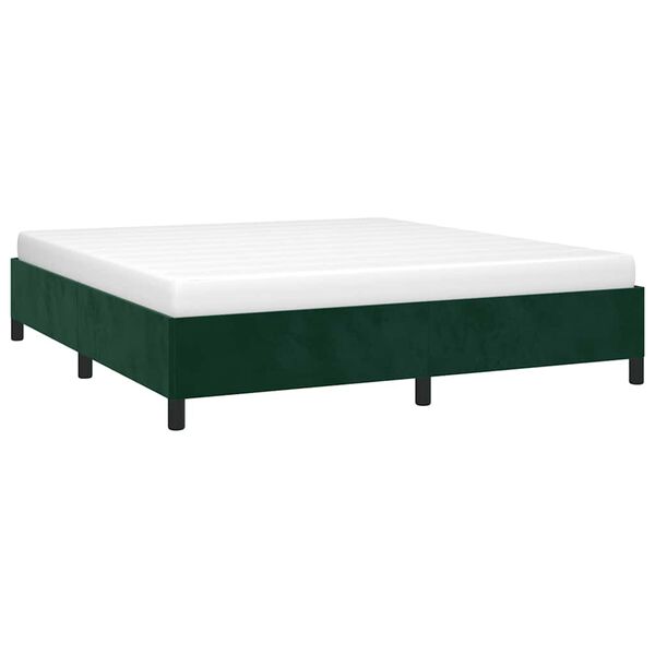 vidaXL Bedframe zonder matras 180x200 cm fluweel donkergroen