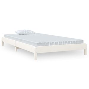 vidaXL Bed stapelbaar 100x200 cm massief grenenhout wit