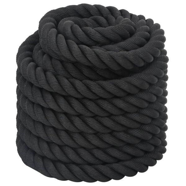 vidaXL Battle Rope Zwart 12 m 9 kg Polyester