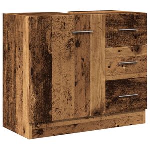 vidaXL Wastafelkast 63x30x54 cm bewerkt hout oud houtkleurig