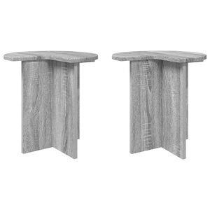 vidaXL Bijzettafel 2 st Grijs sonoma &Oslash; 39 x 38 cm Bewerkt hout
